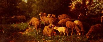 Charles Emile Jacque : Les Moutons Dans Le Sous-Bios